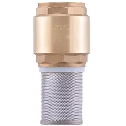 Barberi Fußventil schwere Ausführung mit Ventil (Schieber) aus Messing, auswechselbarem Edelstahlfilter - Anschluss Nylonfilter (Cod. 020K + Cod. 029.