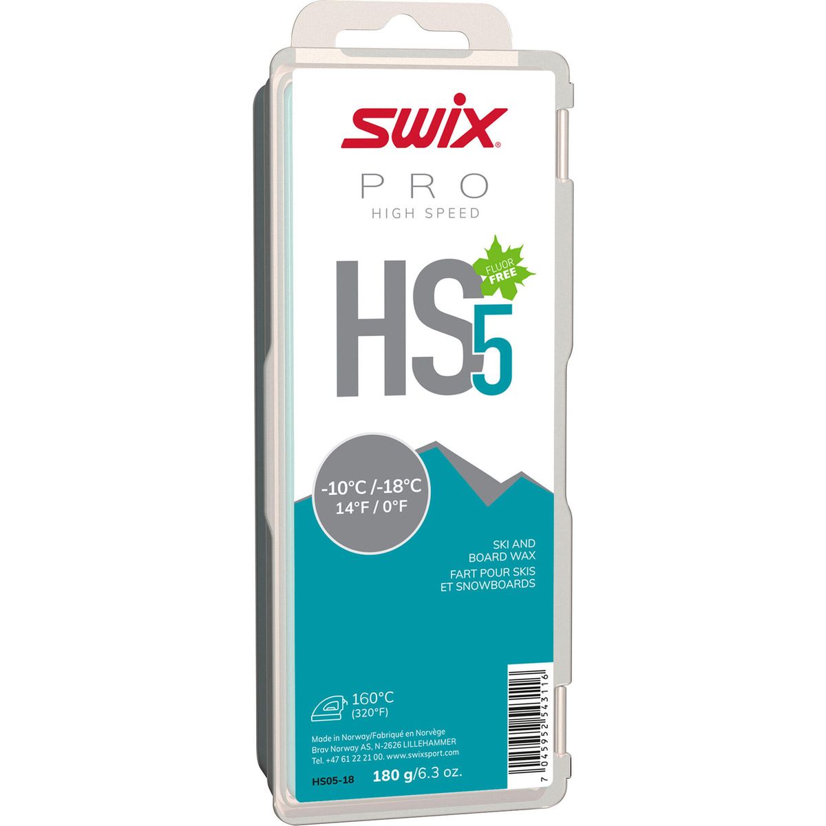 Swix HS5 Turquoise, -10°C/-18°C, 180g neutral HS05-18
