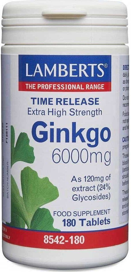Lamberts Ginkgo Time Release Extra High Strenght 6000 mg 180 comp