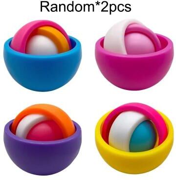 Uplifted Finds 3D Rotation Ball Fidget Gyro Sensory Toy For Stress Relief random 2 Pcs