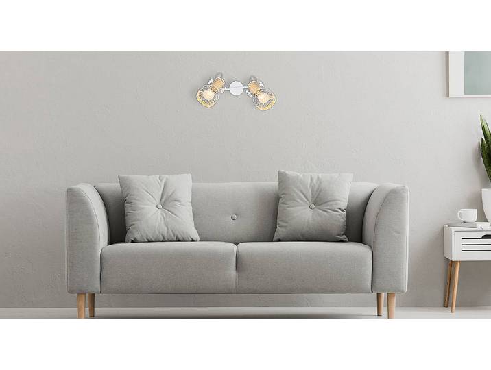Plafonnier Bana 23 x 19 x 30cm Blanc fer verni LED E27