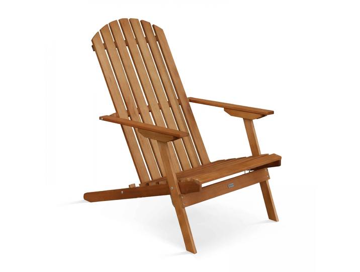 Oviala - Fauteuil relax de jardin en bois d'eucalyptus pliant et inclinable