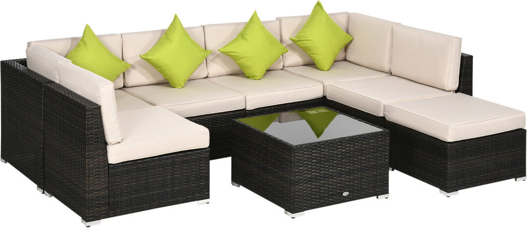 Brayden Studio Adile 7 - Person Seating Group with Cushions Brown 7