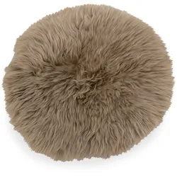 Sitzkissen LAMMFELL taupe (D 34 cm) - braun - D 34 cm