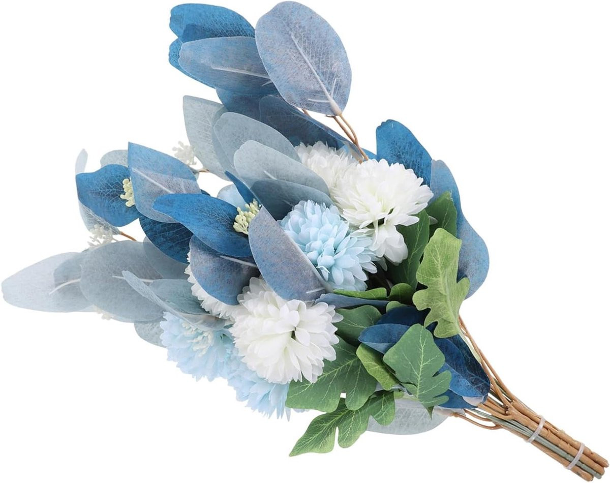 Kunstmatige Hortensia Bos Blauw - Nep Bloemen Boeket voor Huisdecoratie