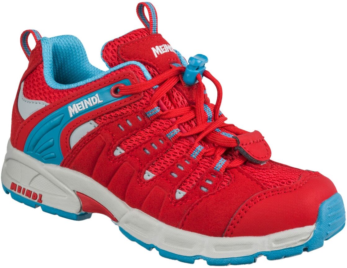 Wanderschuh MEINDL "Respond Junior", Gr. 37, Textil, Normalschaft, rot (rosso, azur), Mesh, Veloursleder, Schuhe Wanderschuh, Robust, flexibel, strapazierfähig und multifunktionell rosso, azur 37, Textil, Normalschaft