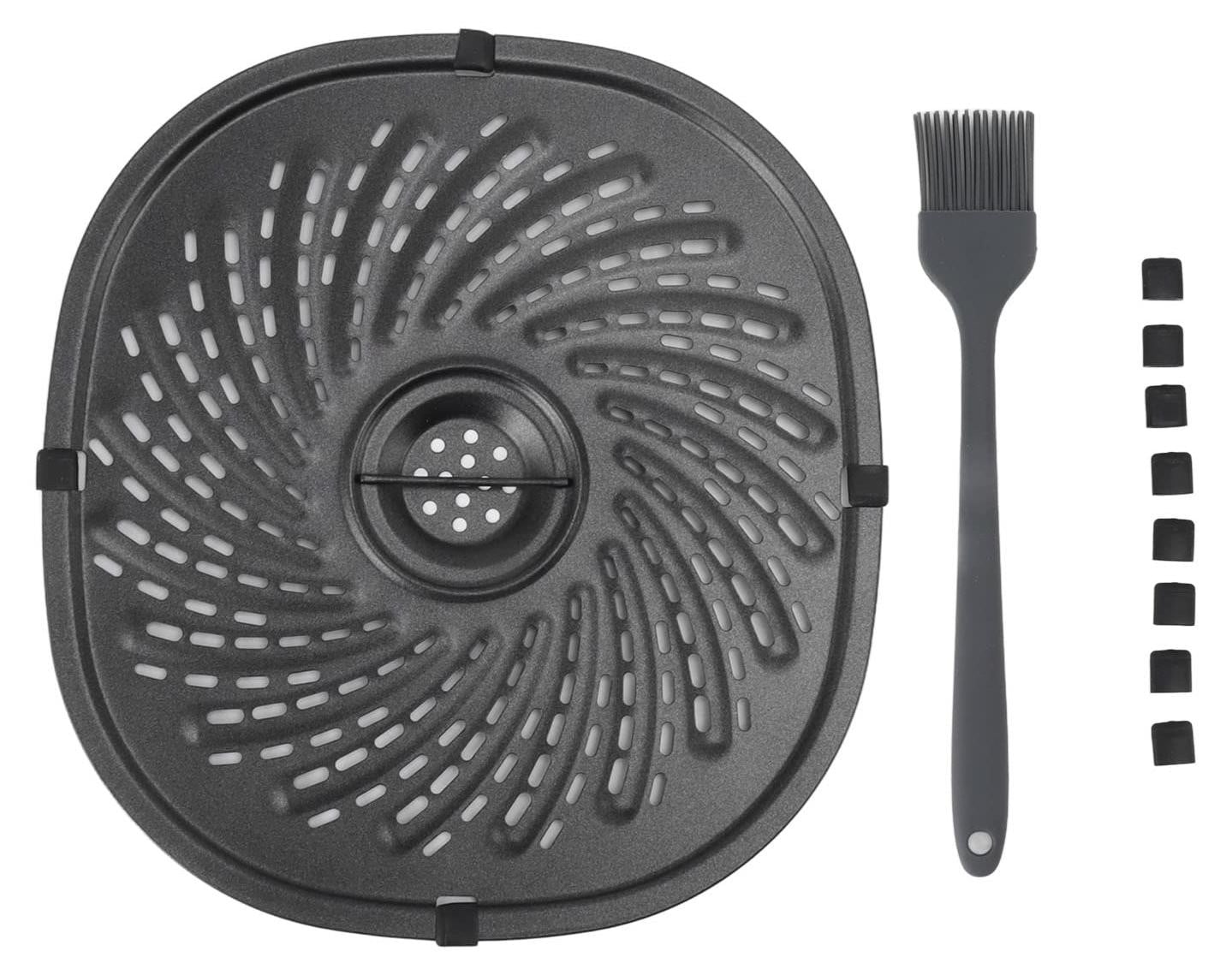 Dripio Friteuse-grillpan met antiaanbaklaag, oliepenseel en siliconen pads, 23 x 25 cm