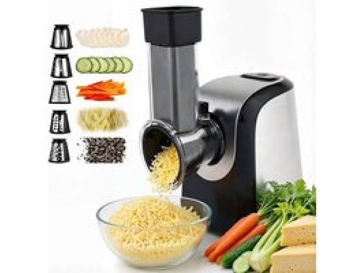 Râpe Électrique 5 En 1 Et Coupe-Légumes 150W Argenté