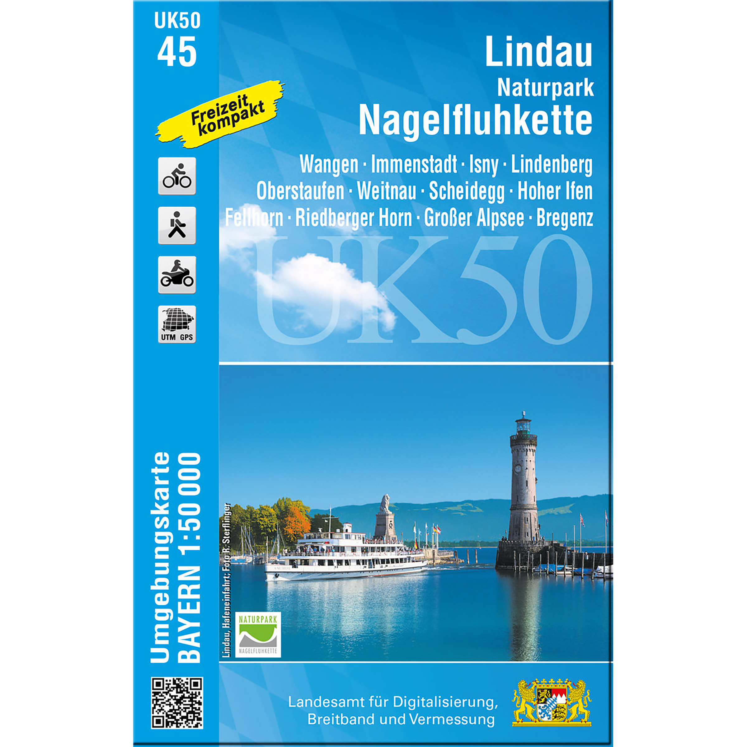 Landesamt Digitalisierung, Breitband, Vermessung UK 50-45 Lindau - Naturpark Nagelfluhkette Topografische Karten Aufl. 2021