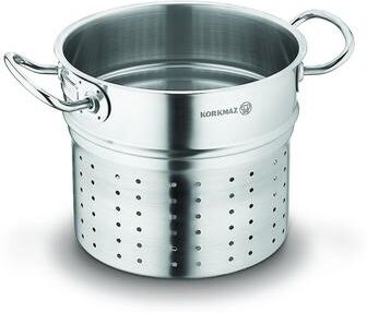 Korkmaz Stainless Steel Steamer, Steaming Pasta - 5 Quart