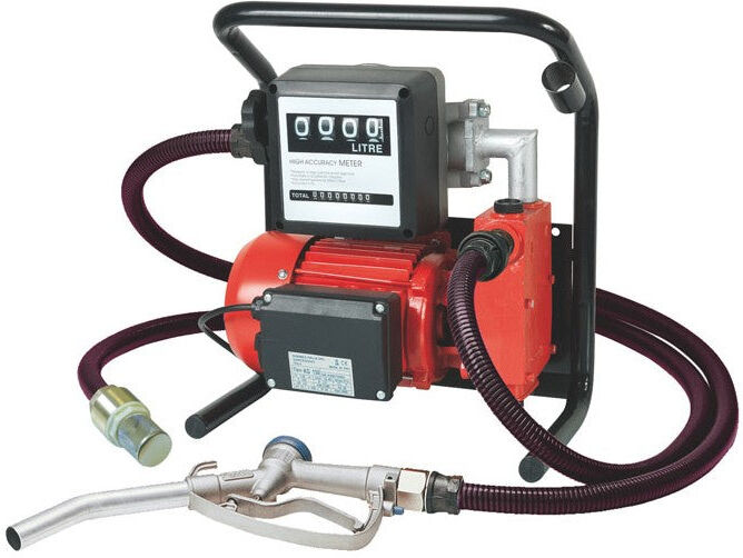 Ribimex Pompa travaso gasolio semi-autoadescante PRKG130 PLUS portatile con contalitri