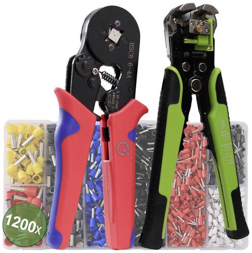 Quadrios 22T023 Aderendhülsen-Sortiment Teilisoliert Weiß, Grau, Rot, Schwarz, Blau, Gelb 1 Set