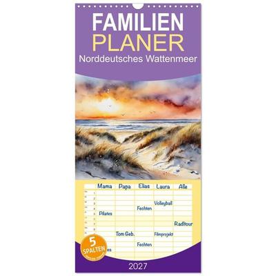 Familienplaner 2027 - Norddeutsches Wattenmeer mit 5 Spalten (Wandkalender, 21 x 45 cm) CALVENDO