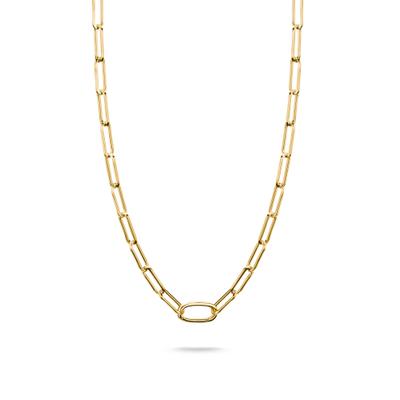 Charm-Kette THOMAS SABO "Charm Club Connect: Paperclip mit einem Connect Link" Gr. 50, gold (gelbgoldfarben), Halsketten, Damen, 50, Silber 925 (recycelt), B: 16,5mm, B:16,5mm