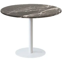 RestooTab - Tisch Rome XL weiß Ø120cm Dekor Marmor royal