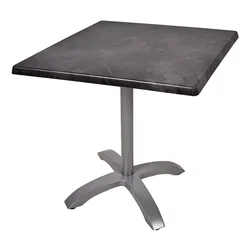 DELUKE Bistrotisch KATJA 80x80cm Qudratisch Schwarz Holz Cafétisch Bartisch Gartentisch Outdoor-Esstisch