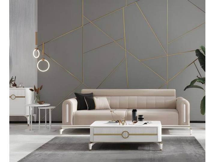 Xlmoebel 3-Sitzer Beiges Stoffsofa im modernen Design für gemütliches Wohnen, 3-Sitzer 1 Teile, Made in Europa