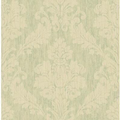 Seabrook Designs Corby Damask Unpasted Wallpaper