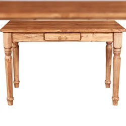 BISCOTTINI INTERNATIONAL ART TRADING Biscottini Esstisch 120x80x80 cm - Bürotisch mit Schublade - Küchentisch - Restauranttisch aus natürlichem Massivholz Made in Italy
