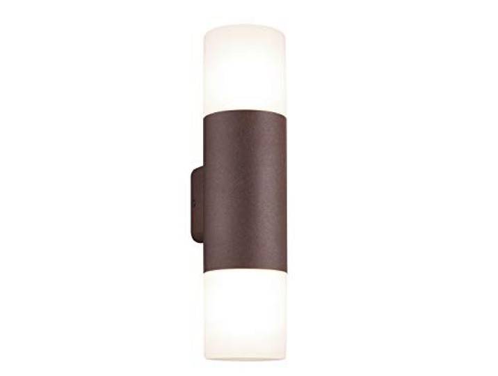 Trio Leuchten Hoosic 222260224 Applique murale d'extérieur en aluminium rouillé et acrylique blanc\, sans 1 ampoule E27\, De Couleur Rouille