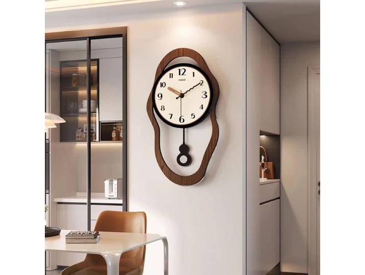 Horloge murale rétro en bois pour Restaurant, Design moderne, balançoire, pour décoration de salon, maison, horloge silencieuse