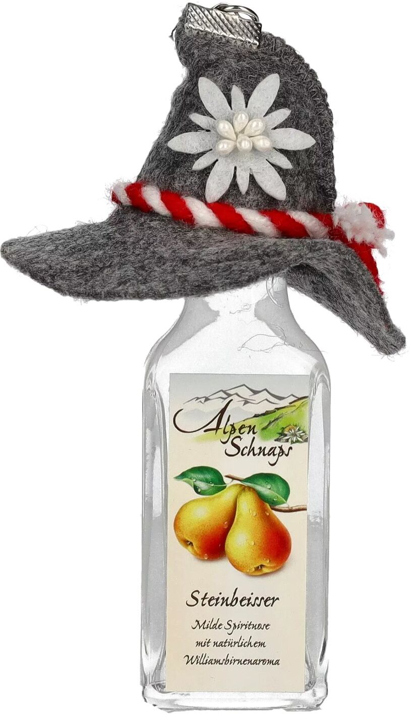 Nannerl Alpenschnaps STEINBEISSER Williams 35% Vol. 0,02l mit Filzhut