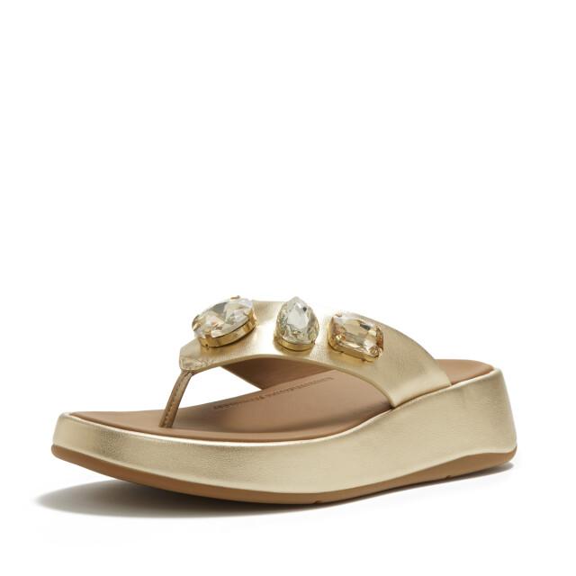 FitFlop F-mode ultra-jewel leather toe-post sandals