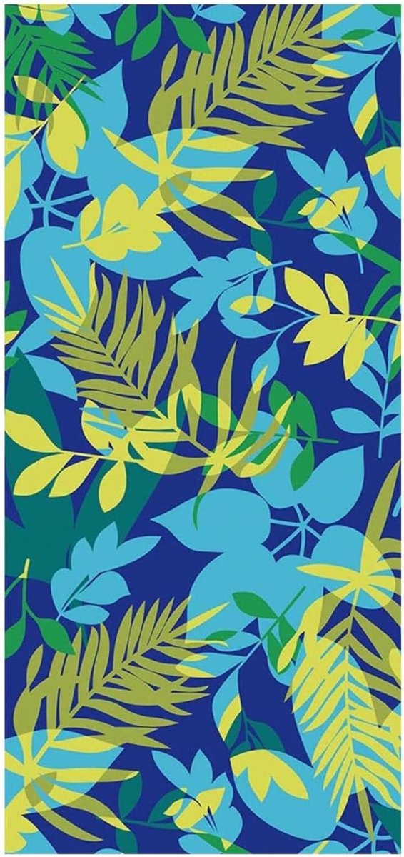 Zandafstotend Strandlaken van Microvezel met Bladerenmotief - 150 x 70 cm