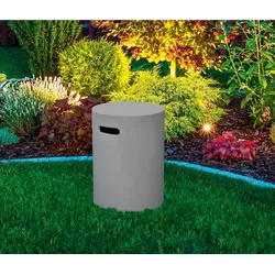 Gardenforma Abdeckung rund für Gasflaschen, Beton-Optik grau Faser-Beton, für 11kg Gasbehälter Betongrau