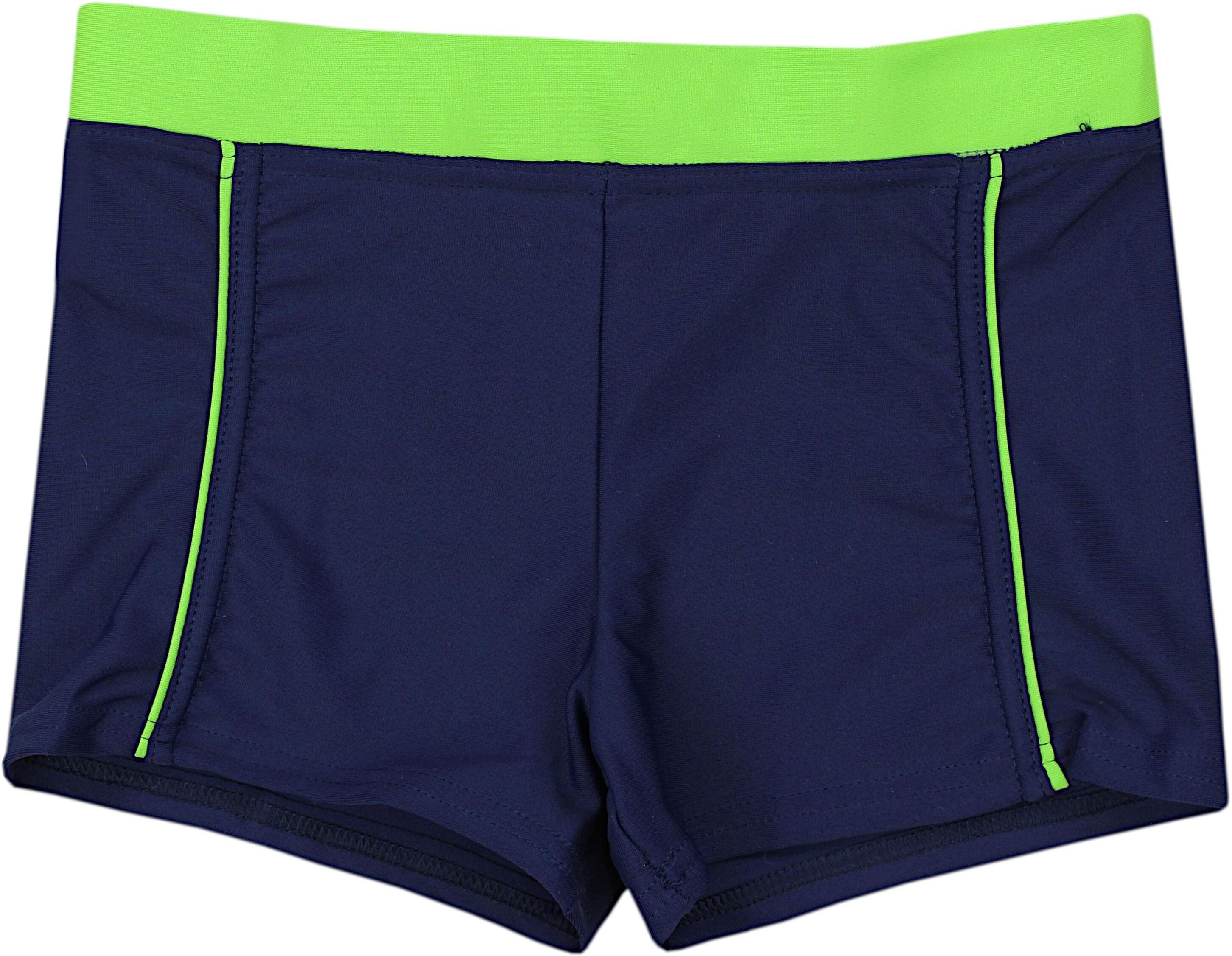 Badehose AQUARTI "Badehose Jungen Kinder Badehose Seitliche Paspel", Kinder, Gr. 134, N-Gr, blau (024 dunkelblau, grün), Obermaterial: 80% Polyamid PA. 20% Elasthan EL., Badehosen Badehose