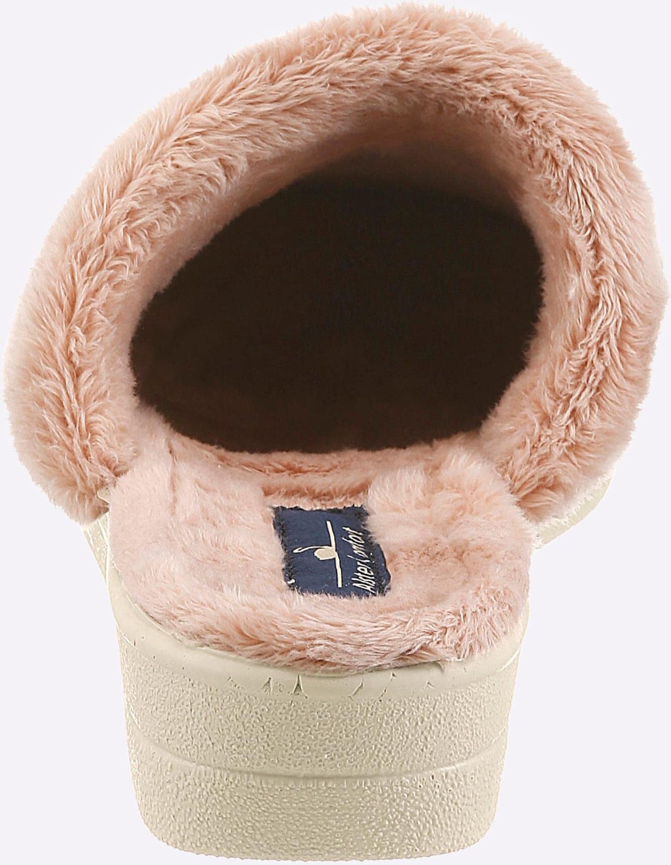 Pantoffel CLASSIC, Damen, Gr. 40, beige (rosenholz), Polyester, Schuhe Pantoffel rosenholz 40