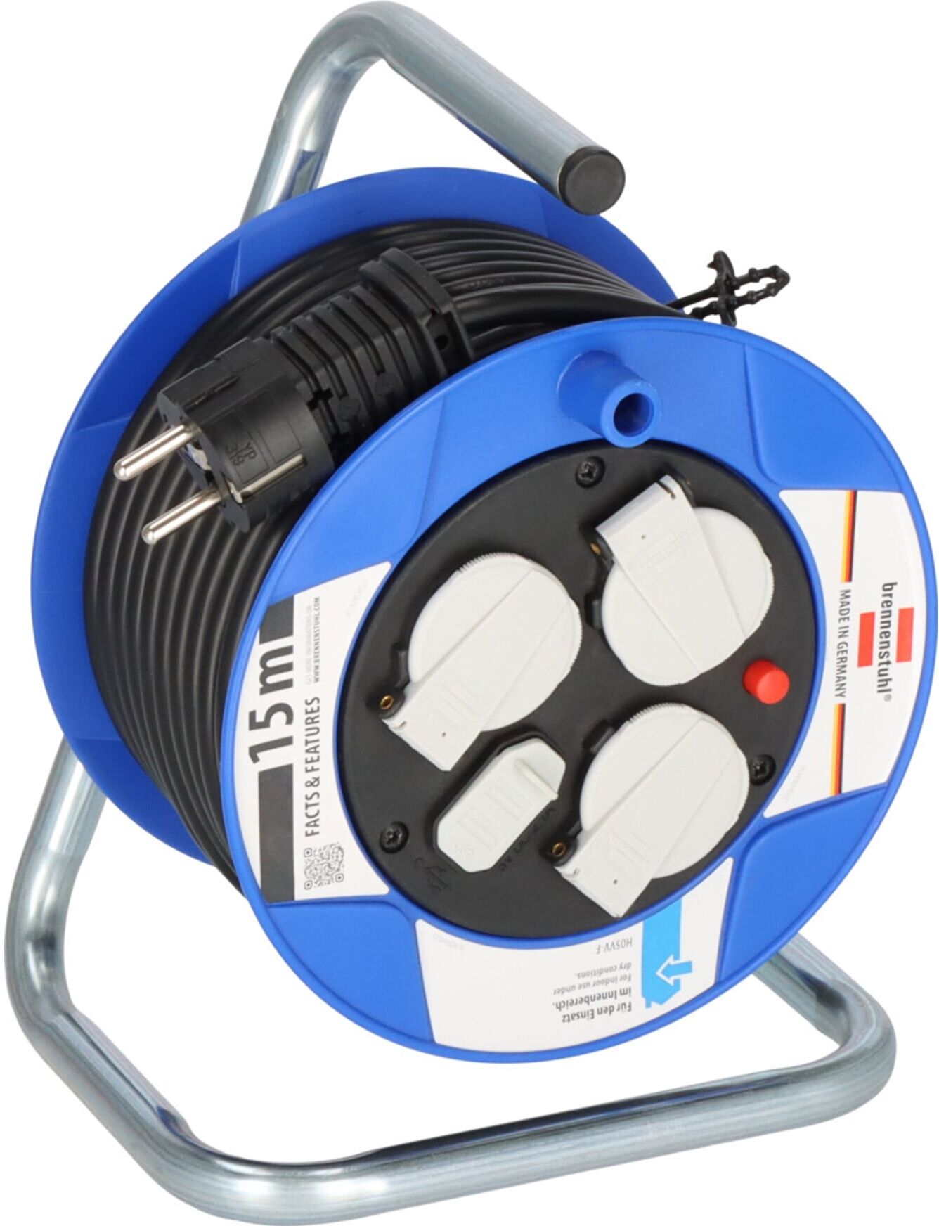 Garant Kompakt Kabeltrommel mit USB-Ladefunktion 15m H05VV-F3G1,5 ; Brennenstuhl (1079180600)