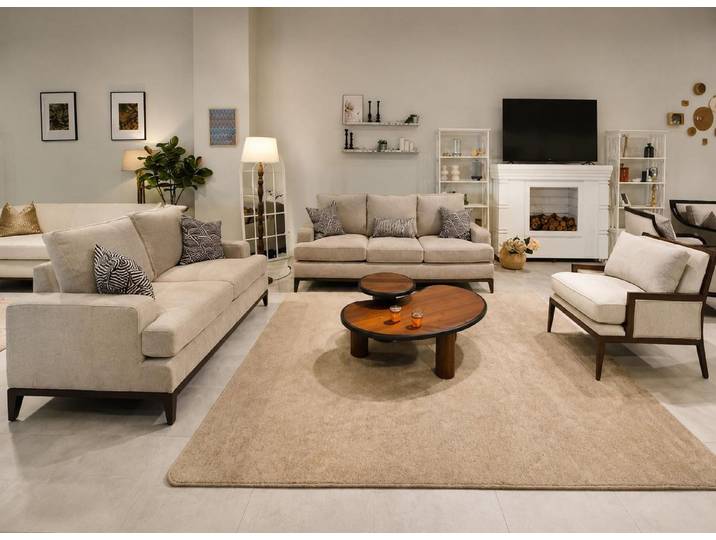 JVmoebel Polstergarnitur Beiges Sofa set 3-Sitzer Sofa 2-Sitzer Sofa Sessel Wohnzimmer Bequem, (3-tlg., 3-tlg)