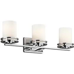 Wandleuchte Wandlampe Badezimmerleuchte LED Flurleuchte 3 flammig Opalglas chrom