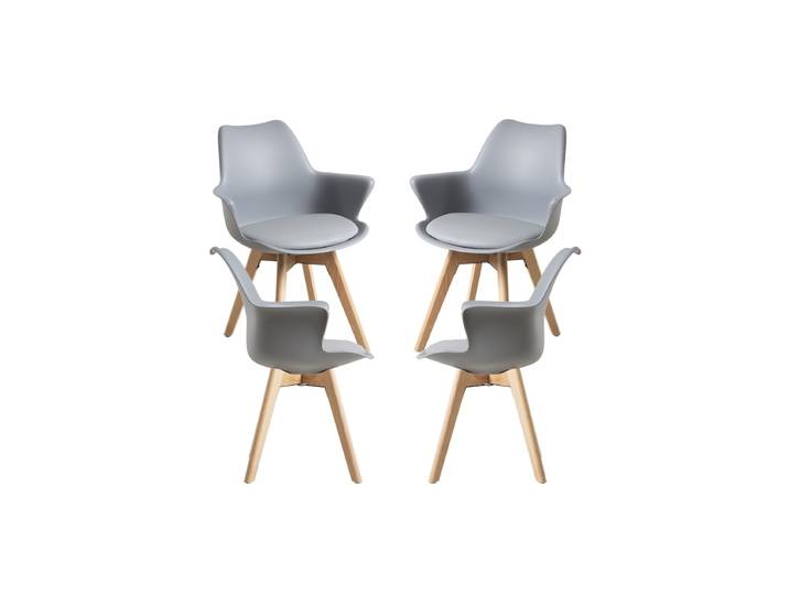 4er Set Synk Sessel - Gris clair