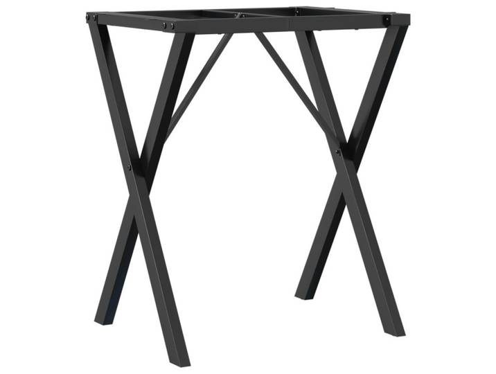 furnicato Tischbein Stahl Tischgestell X-Form 60x50x73 cm Schwarz, Rostgeschütztes Esstisch-Untergestell mit vorgebohrten Montagelöchern