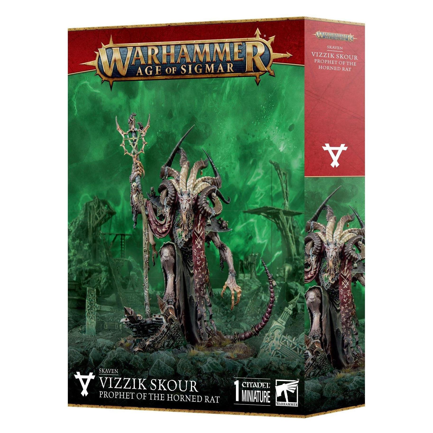 Games Workshop Warhammer AoS - Skaven Vizzik Skour Prophete du Rat Cornu (Kunststoff) (90-20)