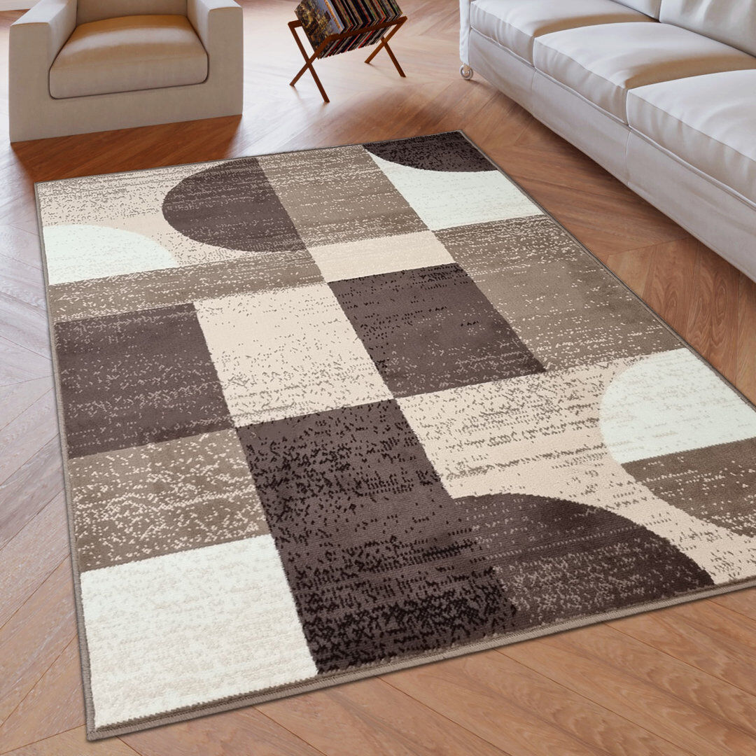 Corrigan Studio Furness Geometric Area Rug Beige Rectangle 160 x 225cm