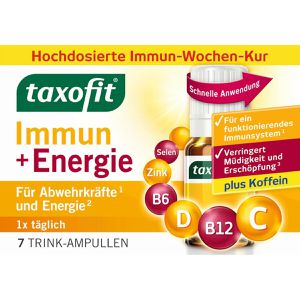 taxofit Vitamin-Shot Immun + Energie, Wochen-Kur, ohne Zuckerzusatz, in Trink-Ampullen, 7x 70 ml