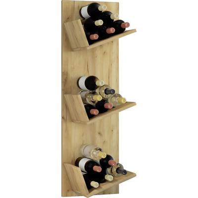 Wandregal VCM "Holz Weinregal Wandregal Flaschen Wein Vinosi", braun (honig, eiche), B:33cm T:26cm, Regale, Wandregal