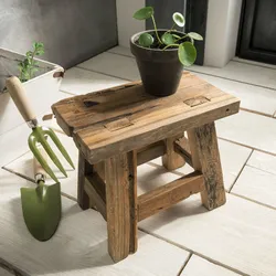 Faktorei Deko-Hocker aus Teakholz, 30x25 cm