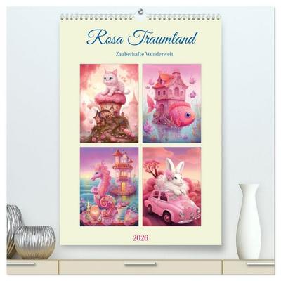 Rosa Traumland. Zauberhafte Wunderwelt (hochwertiger Premium Wandkalender 2026 DIN A2 hoch), Kunstdruck in Hochglanz