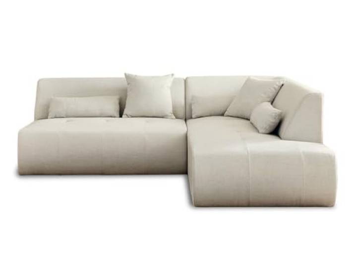 Lisa Design Onyx – modulares 5-Sitzer Ecksofa rechts – aus Stoff Beige