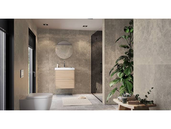 Meuble vasque Bodera 61 x 65cm Marron/Imitation chêne clair