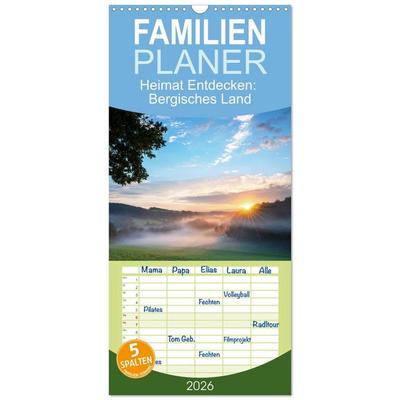Familienplaner 2026 - Heimat Entdecken: Bergisches Land mit 5 Spalten (Wandkalender, 21 x 45 cm) CALVENDO