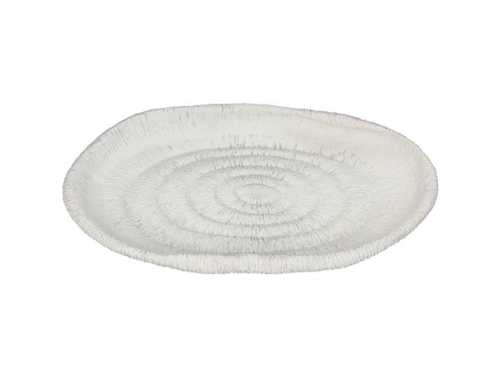Platte Levend weiss Polyresin H 4 cm