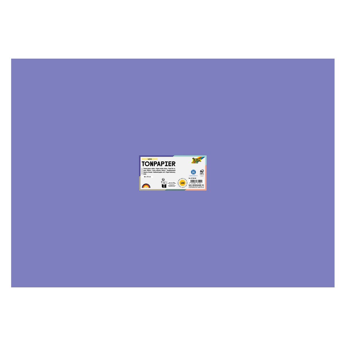 Folia Tonpapier, (B)500 x (H)700 mm, 130 g/qm, veilchenblau (130 g/m²) (6737)
