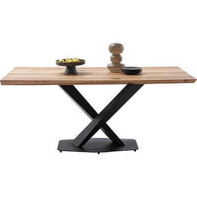Esstisch MCA LIVING "Gravina Esstisch", beige (naturfarben, schwarz, naturfarben), B:200cm H:74cm T:100cm, Zerreiche massiv/ Metall, Tische, Esstisch