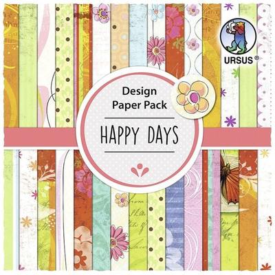 URSUS Spezialpapiere Design Paper Pack Happy Days, 30 Blatt