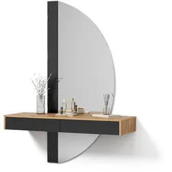 SCHMINKTISCH Ascona, Schwarz, 120 cm mit LED-Spiegel
